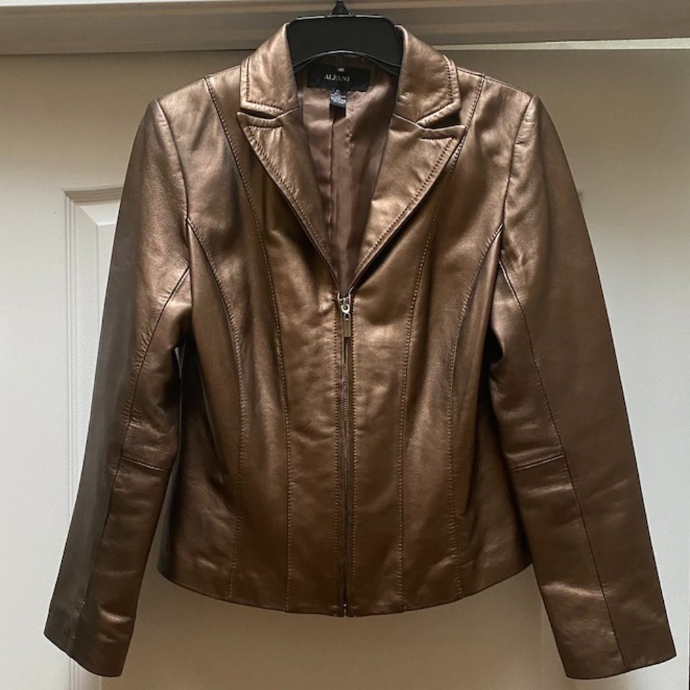 Alfani Bronze Leather Jacket